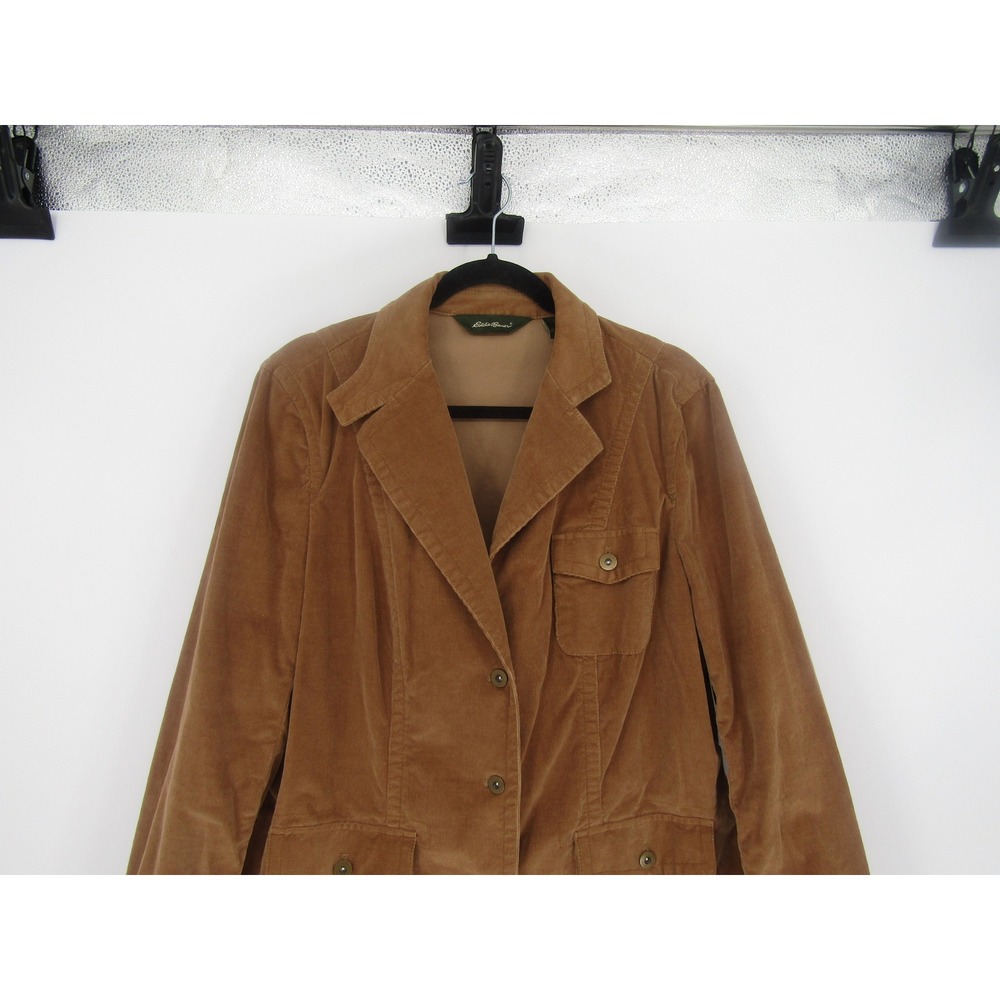 Eddie Bauer Corduroy Blazer Jacket Womens 16W Brown‎ Stretch Cotton 3-Pocket - Picture 4 of 9
